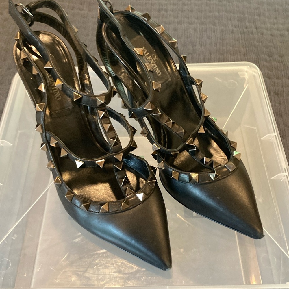 Valentino Black Rockstud Heels